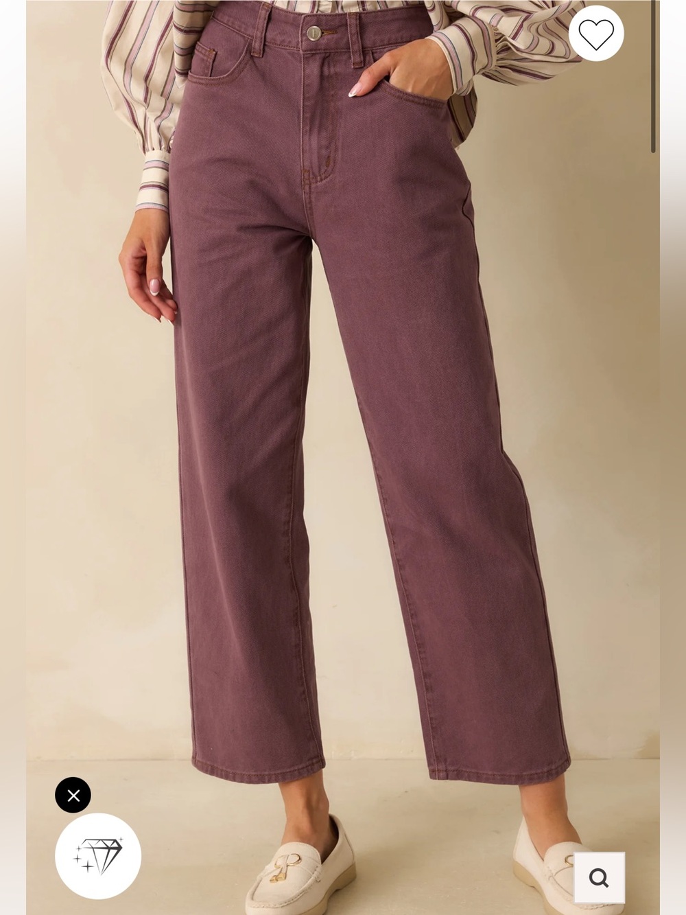 FRNCH Paris Violet High Rise Pepper Ankle Crop Straight CottonJeans